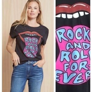 Chaser Black Colorful Rock and Roll Forever Graphic Tee XS